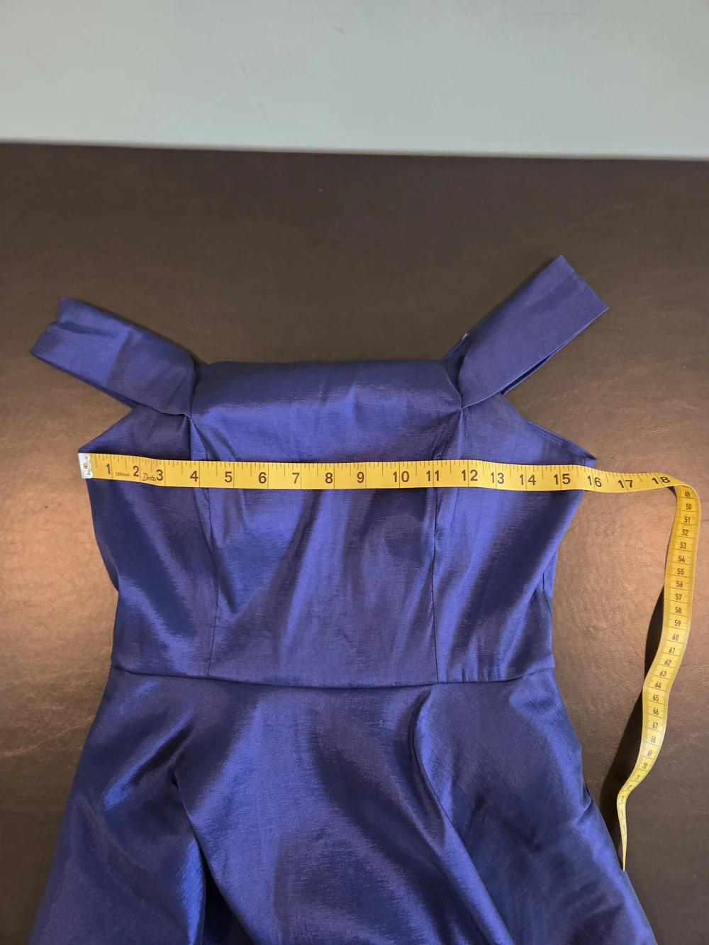 Midnight Doll Royal Blue Iridescent Fit & Flare Mini Dress Rhinestone Back Jr. 7 - Picture 10 of 13